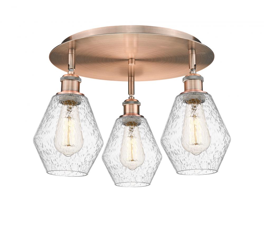 Cindyrella - 3 Light - 18 inch - Antique Copper - Semi-Flush Mount