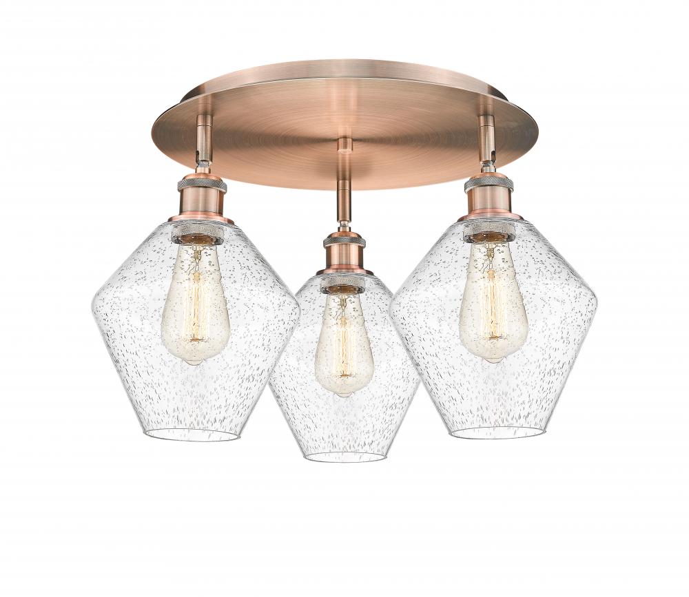 Cindyrella - 3 Light - 20 inch - Antique Copper - Semi-Flush Mount