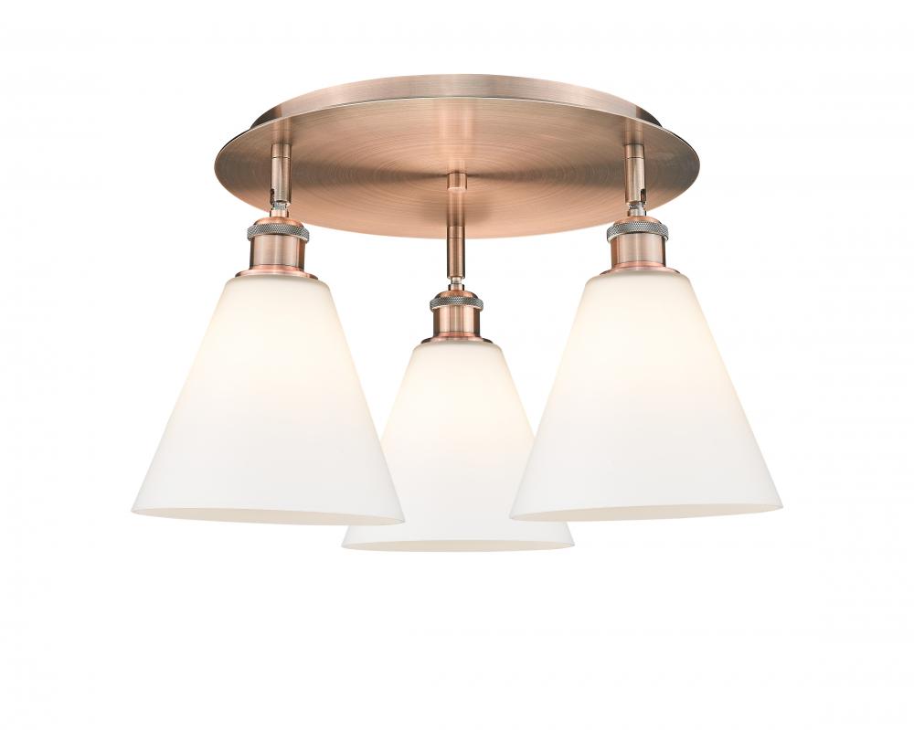 Berkshire - 3 Light - 20 inch - Antique Copper - Semi-Flush Mount