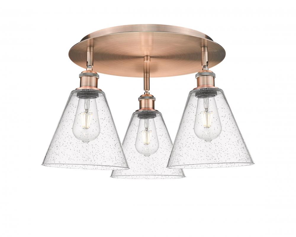 Berkshire - 3 Light - 20 inch - Antique Copper - Semi-Flush Mount