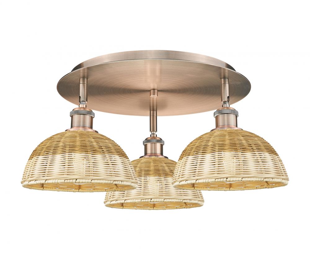 Bristol Natural II - 3 Light - 21 inch - Antique Copper - Semi-Flush Mount