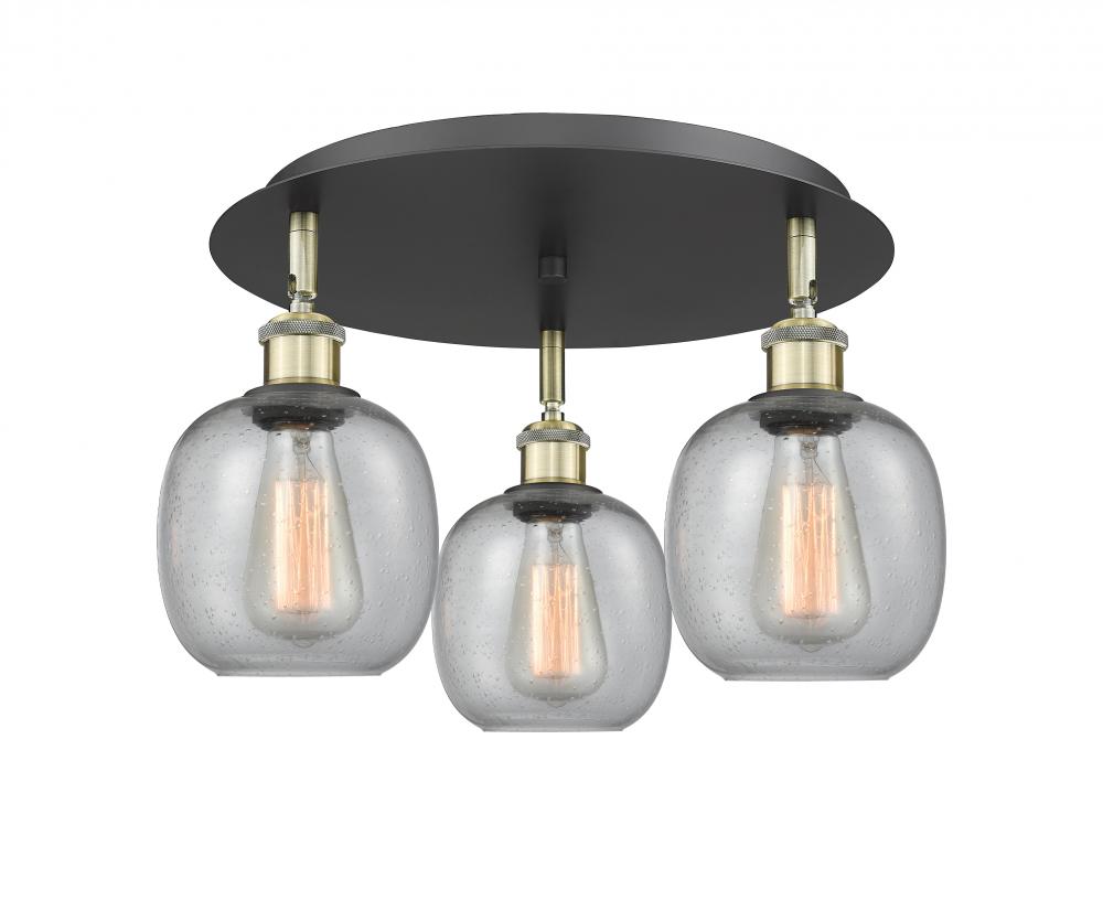 Belfast - 3 Light - 18 inch - Black Antique Brass - Semi-Flush Mount