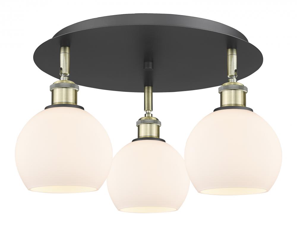 Athens - 3 Light - 18 inch - Black Antique Brass - Semi-Flush Mount
