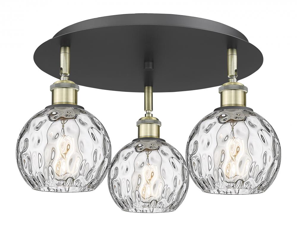 Athens Water Glass - 3 Light - 18 inch - Black Antique Brass - Semi-Flush Mount