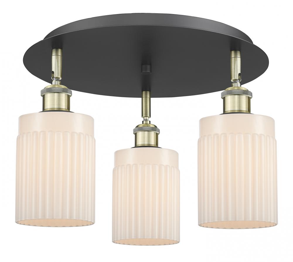 Hadley - 3 Light - 16 inch - Black Antique Brass - Semi-Flush Mount