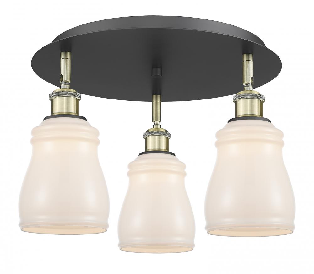 Ellery - 3 Light - 17 inch - Black Antique Brass - Semi-Flush Mount