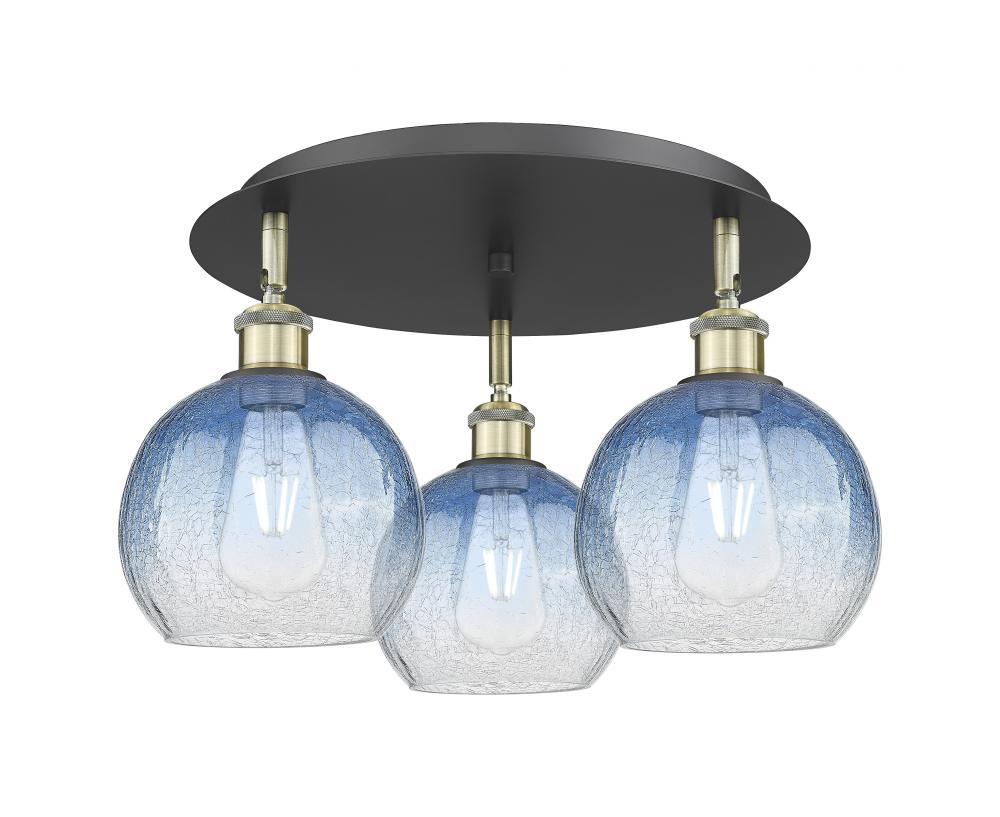 Brookhaven Globe - 3 Light - 20 inch - Black Antique Brass - Semi-Flush Mount