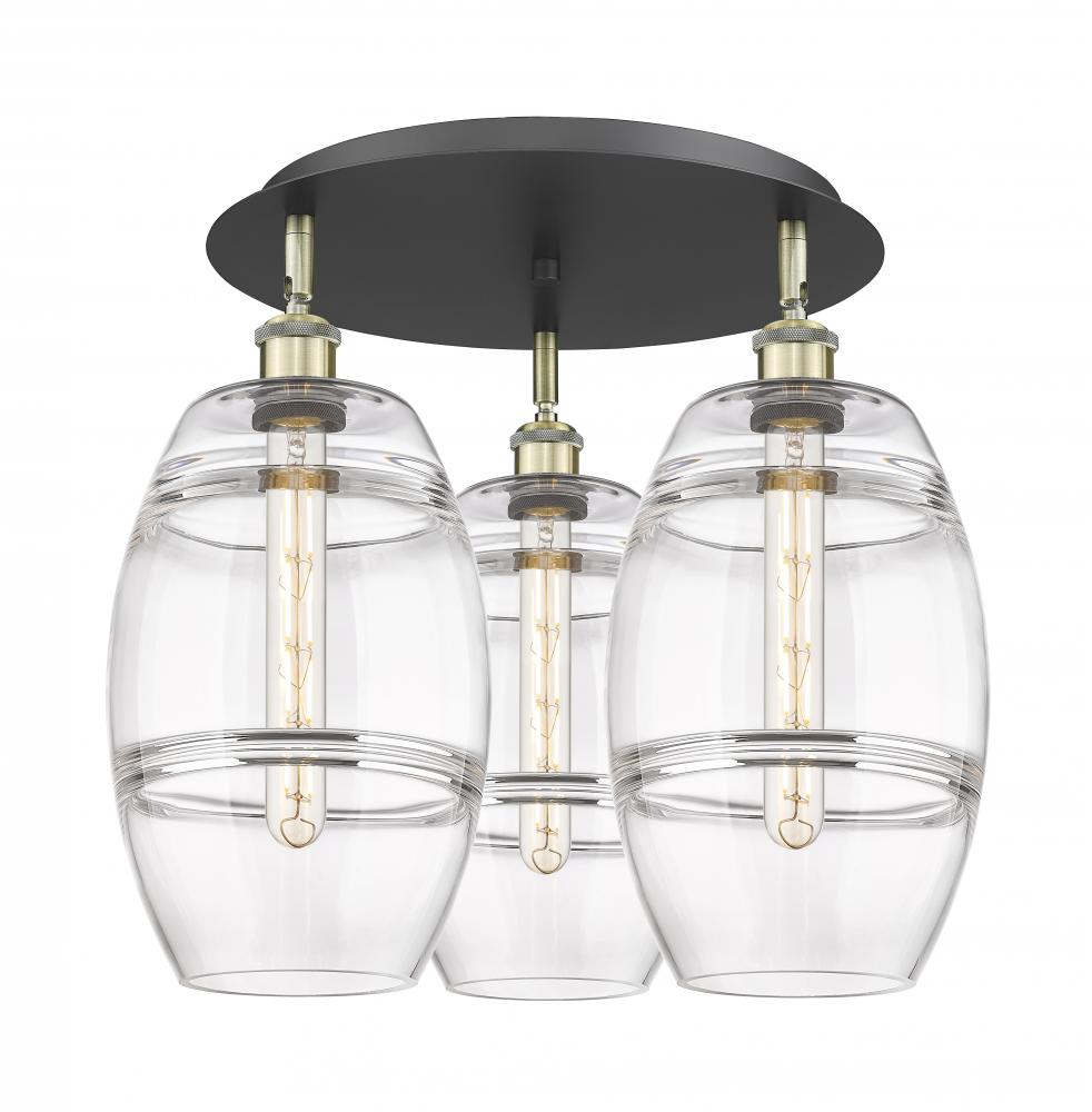 Vaz - 3 Light - 20 inch - Black Antique Brass - Semi-Flush Mount