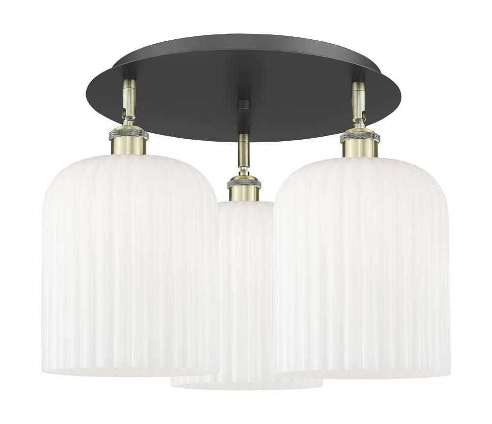 Bridal Veil - 3 Light - 17 inch - Black Antique Brass - Semi-Flush Mount