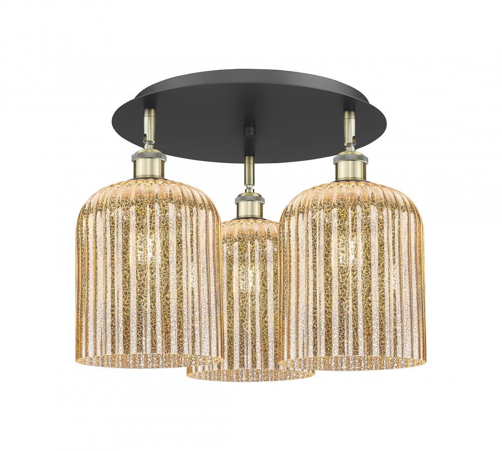 Bridal Veil - 3 Light - 17 inch - Black Antique Brass - Semi-Flush Mount