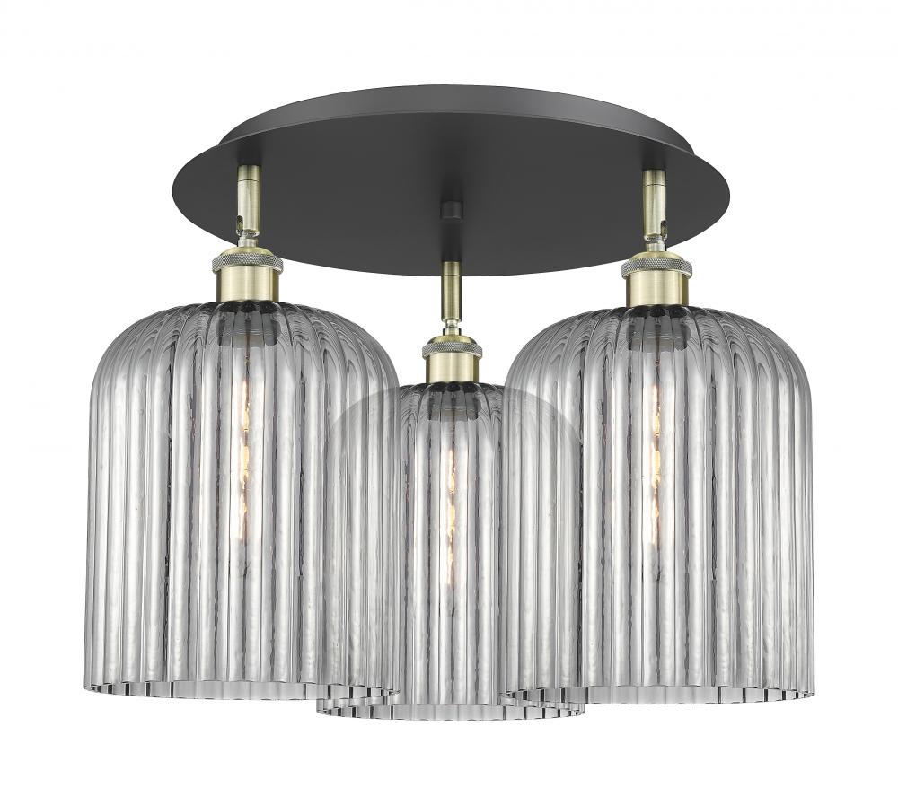 Bridal Veil - 3 Light - 17 inch - Black Antique Brass - Semi-Flush Mount