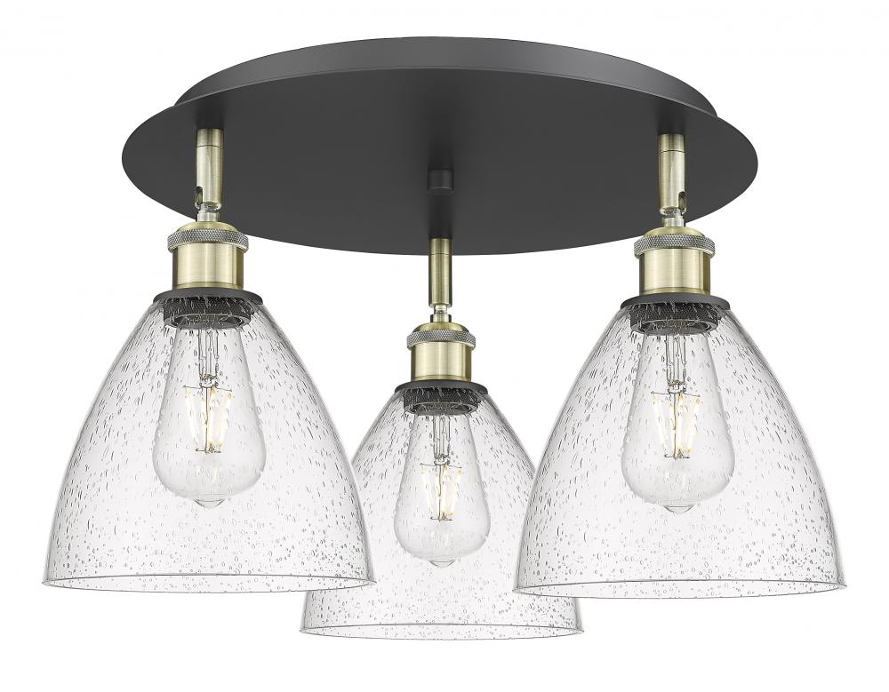 Bristol - 3 Light - 19 inch - Black Antique Brass - Semi-Flush Mount