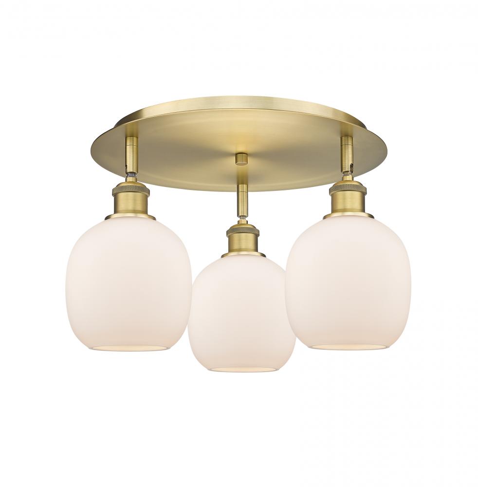 Belfast - 3 Light - 18 inch - Brushed Brass - Semi-Flush Mount