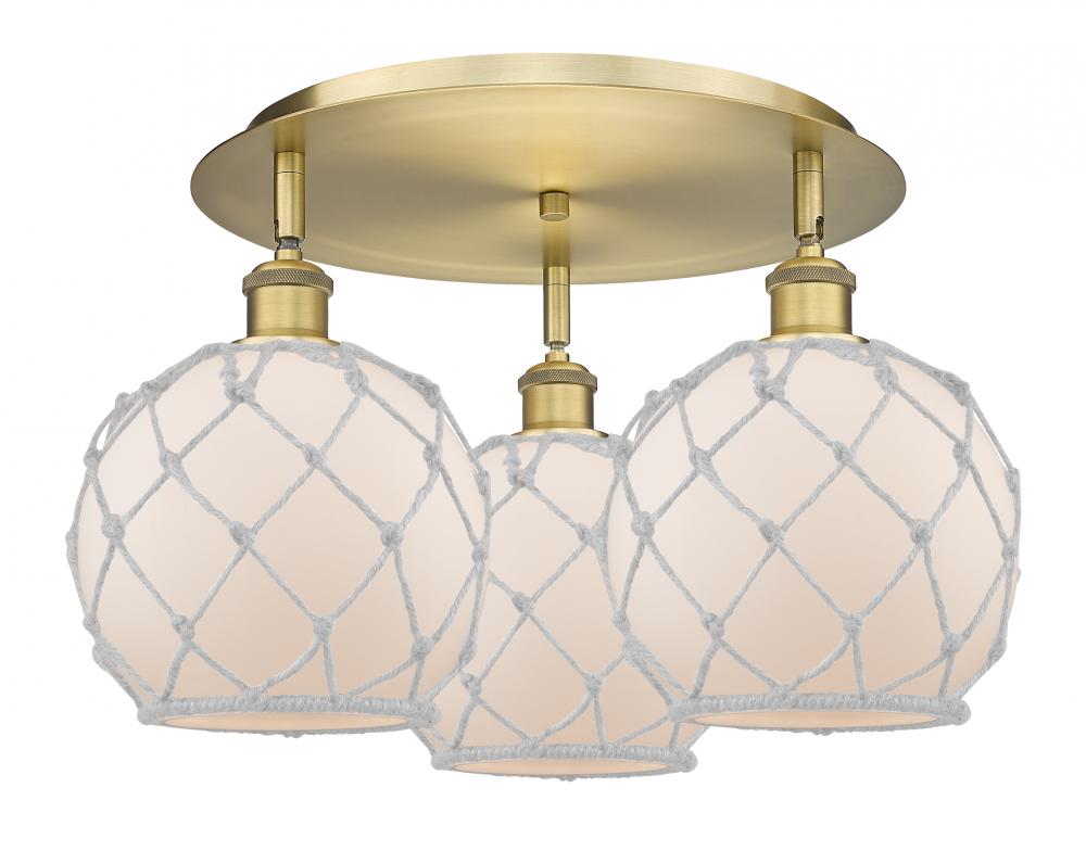Farmhouse Rope - 3 Light - 20 inch - Brushed Brass - Semi-Flush Mount