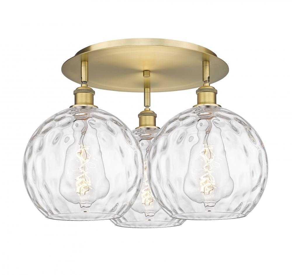 Athens Water Glass - 3 Light - 22 inch - Brushed Brass - Semi-Flush Mount
