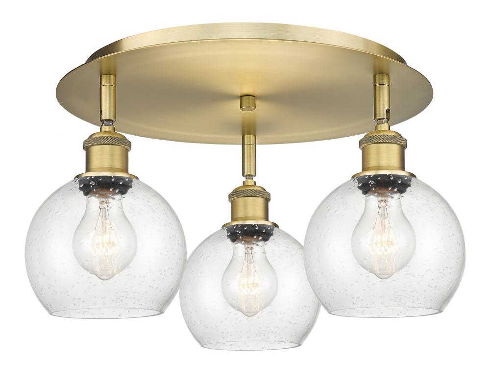 Athens - 3 Light - 18 inch - Brushed Brass - Semi-Flush Mount