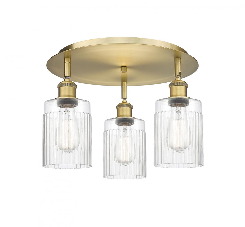Hadley - 3 Light - 16 inch - Brushed Brass - Semi-Flush Mount