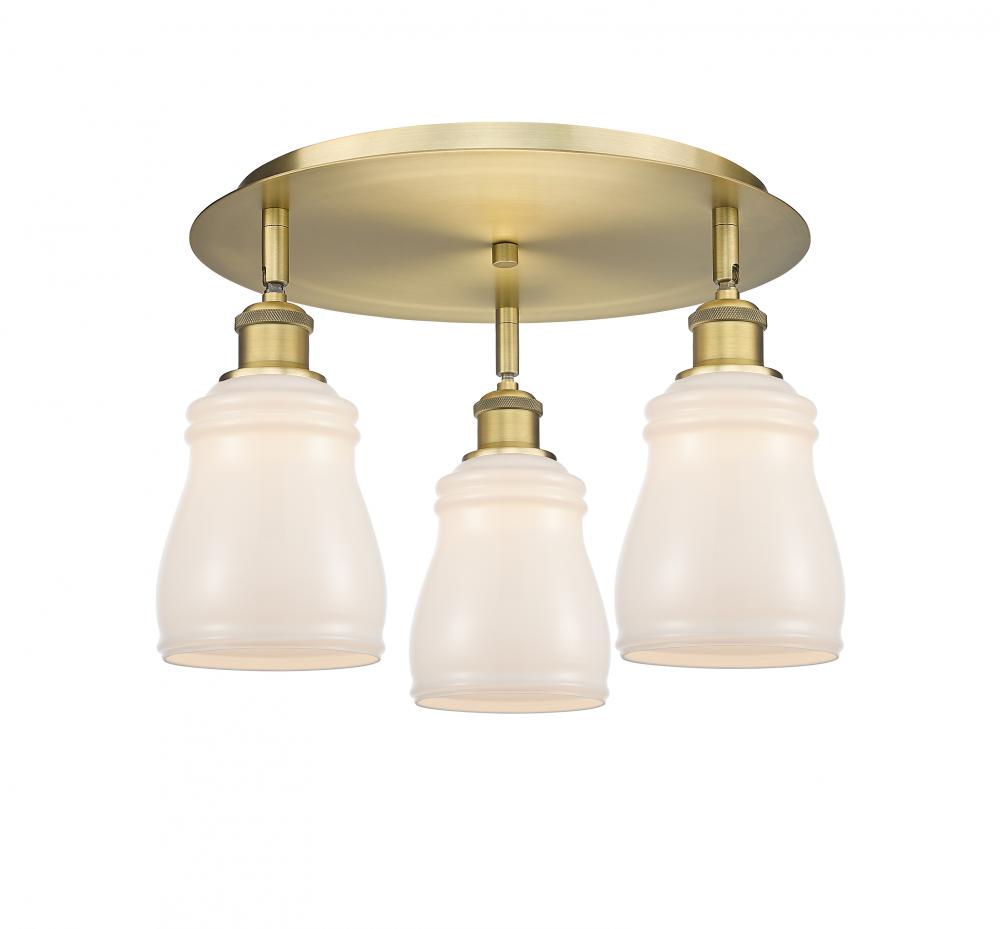 Ellery - 3 Light - 17 inch - Brushed Brass - Semi-Flush Mount
