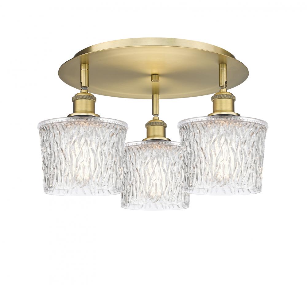 Niagara - 3 Light - 18 inch - Brushed Brass - Semi-Flush Mount
