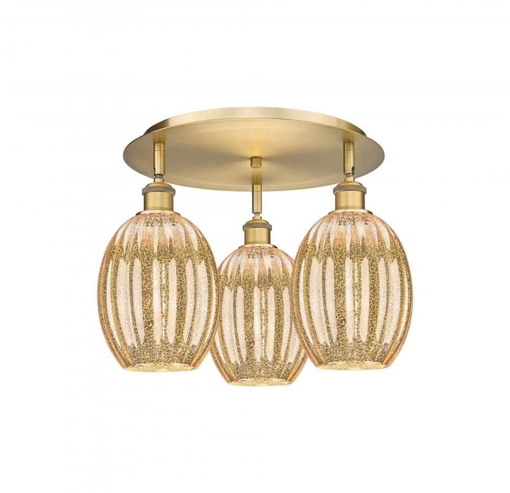 Preston Bulb - 3 Light - 18 inch - Brushed Brass - Semi-Flush Mount