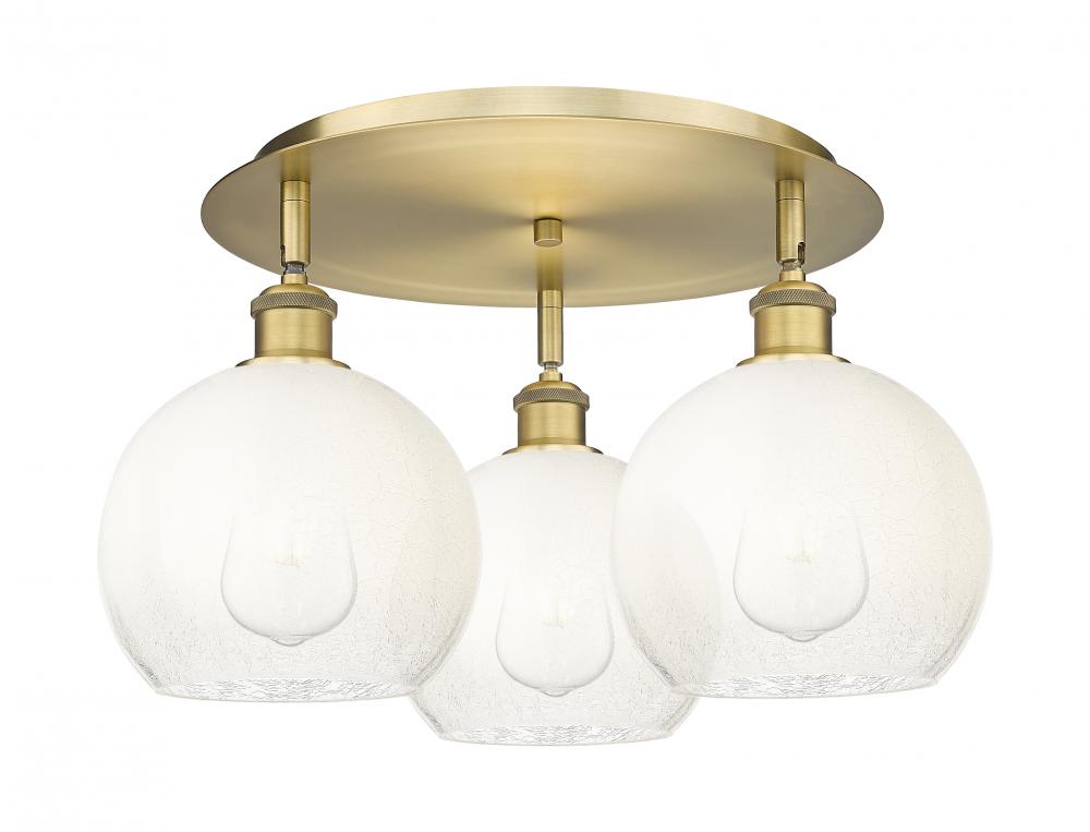 Brookhaven Globe - 3 Light - 20 inch - Brushed Brass - Semi-Flush Mount