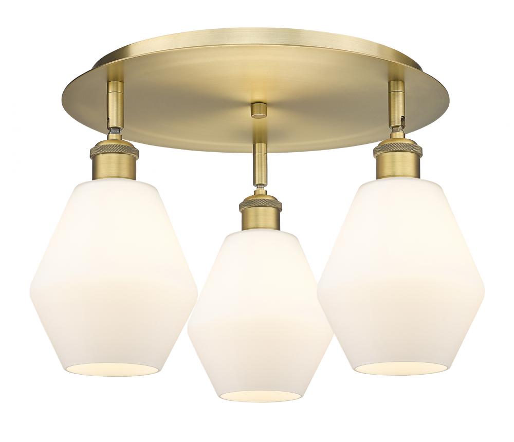 Cindyrella - 3 Light - 18 inch - Brushed Brass - Semi-Flush Mount