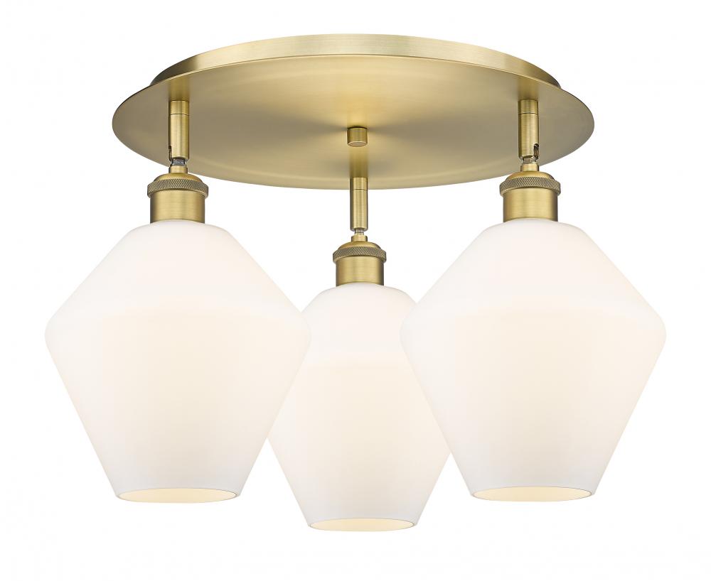 Cindyrella - 3 Light - 20 inch - Brushed Brass - Semi-Flush Mount