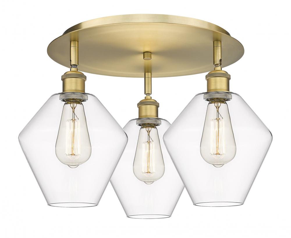 Cindyrella - 3 Light - 20 inch - Brushed Brass - Semi-Flush Mount