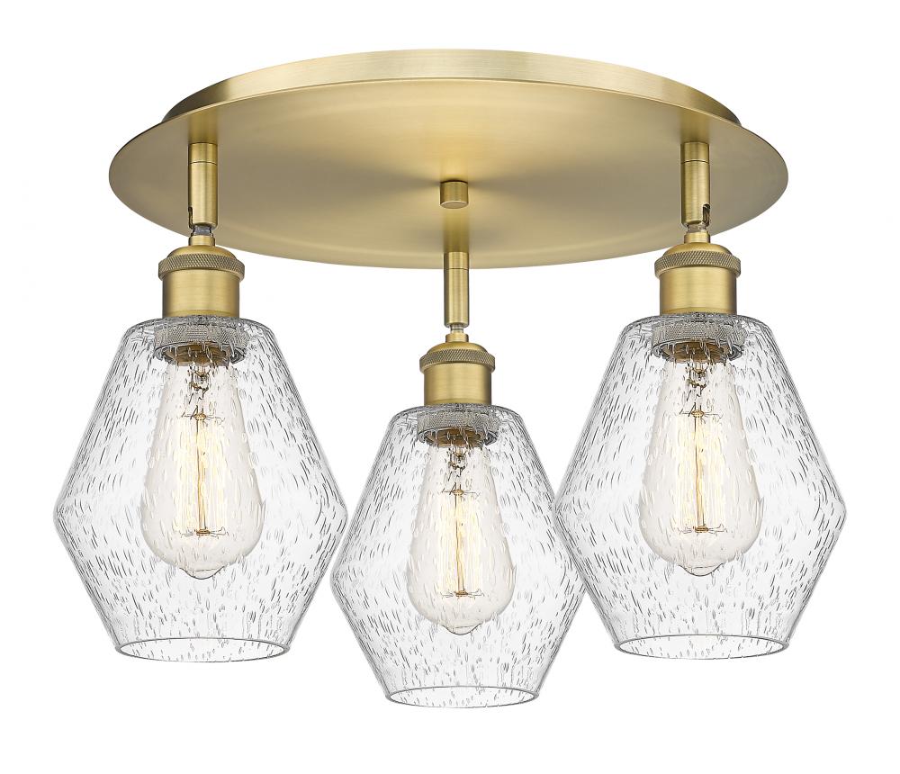 Cindyrella - 3 Light - 18 inch - Brushed Brass - Semi-Flush Mount