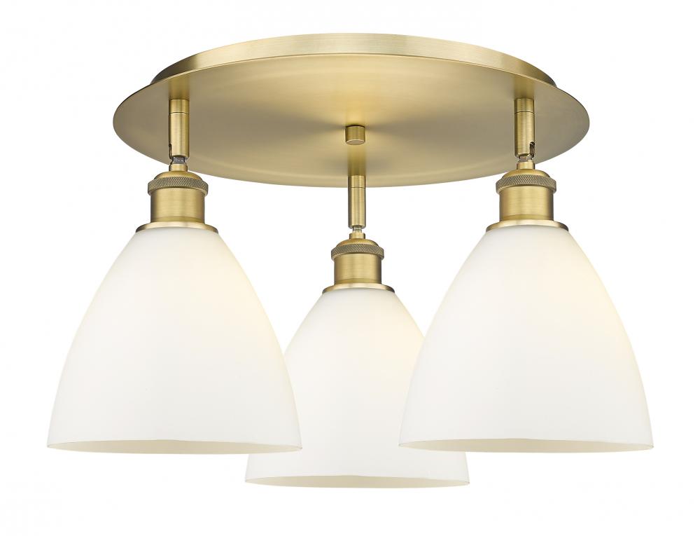 Bristol - 3 Light - 19 inch - Brushed Brass - Semi-Flush Mount