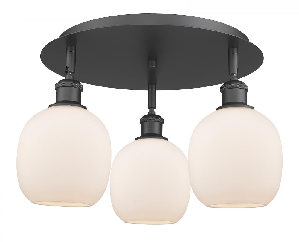 Belfast - 3 Light - 18 inch - Matte Black - Semi-Flush Mount