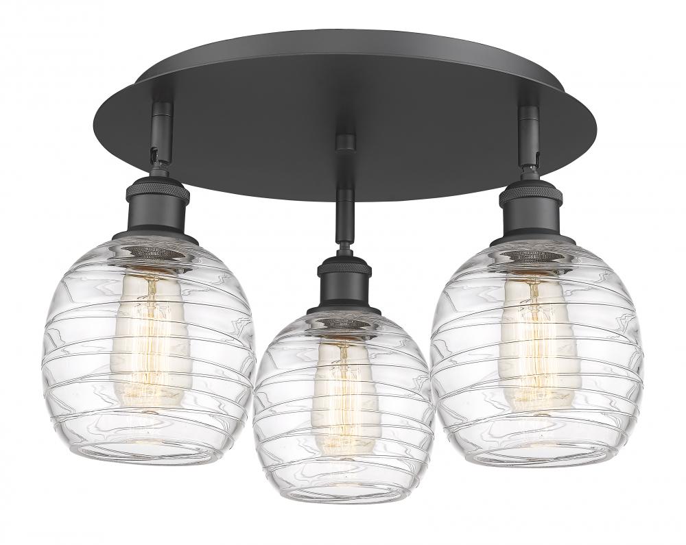 Belfast - 3 Light - 18 inch - Matte Black - Semi-Flush Mount