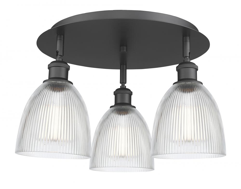 Castile - 3 Light - 18 inch - Matte Black - Semi-Flush Mount