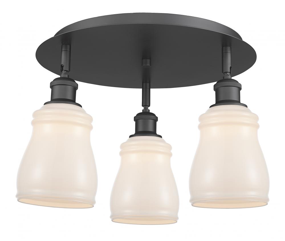 Ellery - 3 Light - 17 inch - Matte Black - Semi-Flush Mount