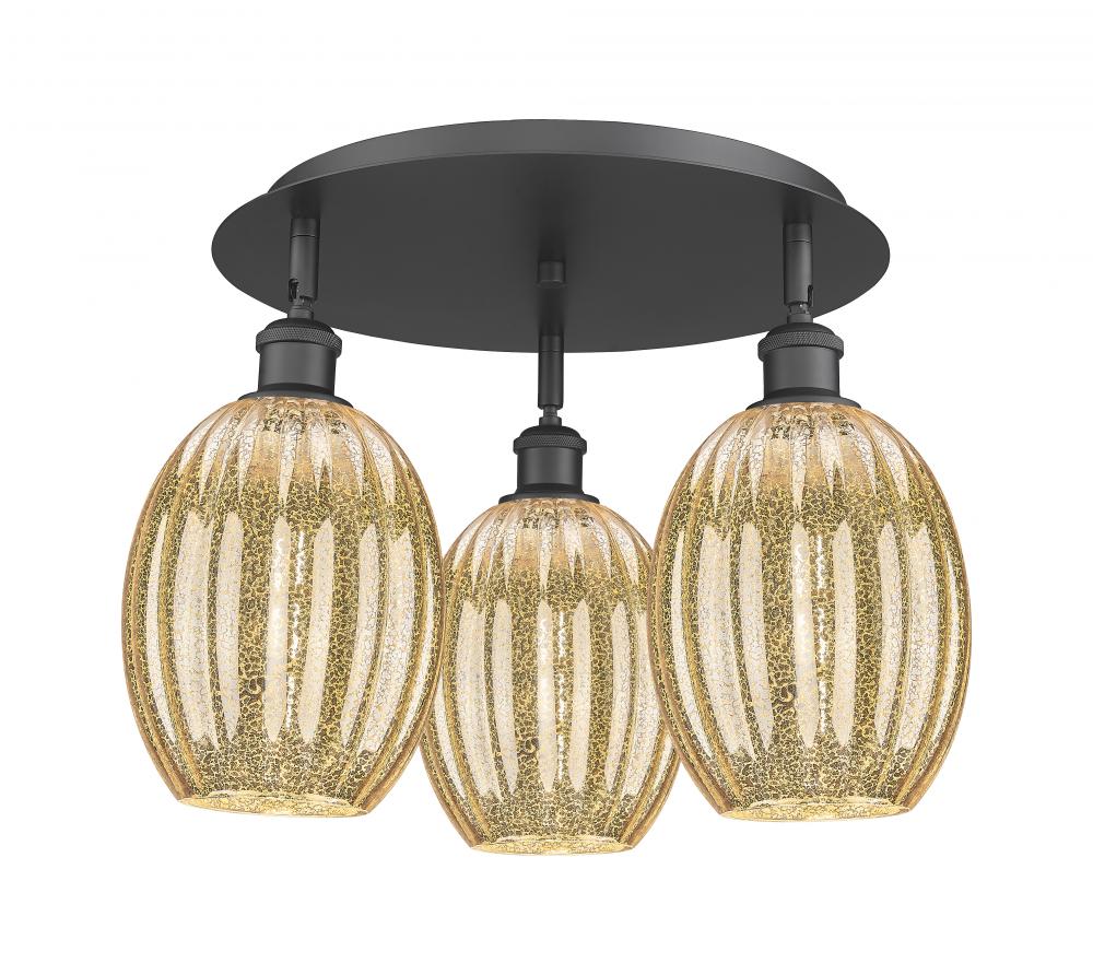 Preston Bulb - 3 Light - 18 inch - Matte Black - Semi-Flush Mount