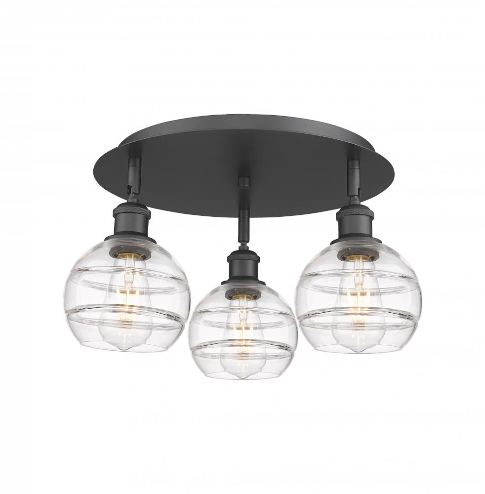 Rochester - 3 Light - 18 inch - Matte Black - Semi-Flush Mount
