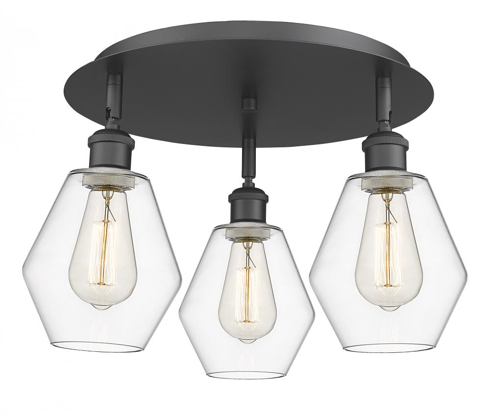 Cindyrella - 3 Light - 18 inch - Matte Black - Semi-Flush Mount