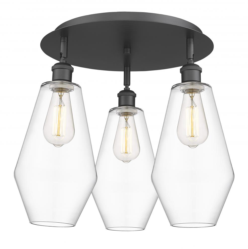 Cindyrella - 3 Light - 19 inch - Matte Black - Semi-Flush Mount