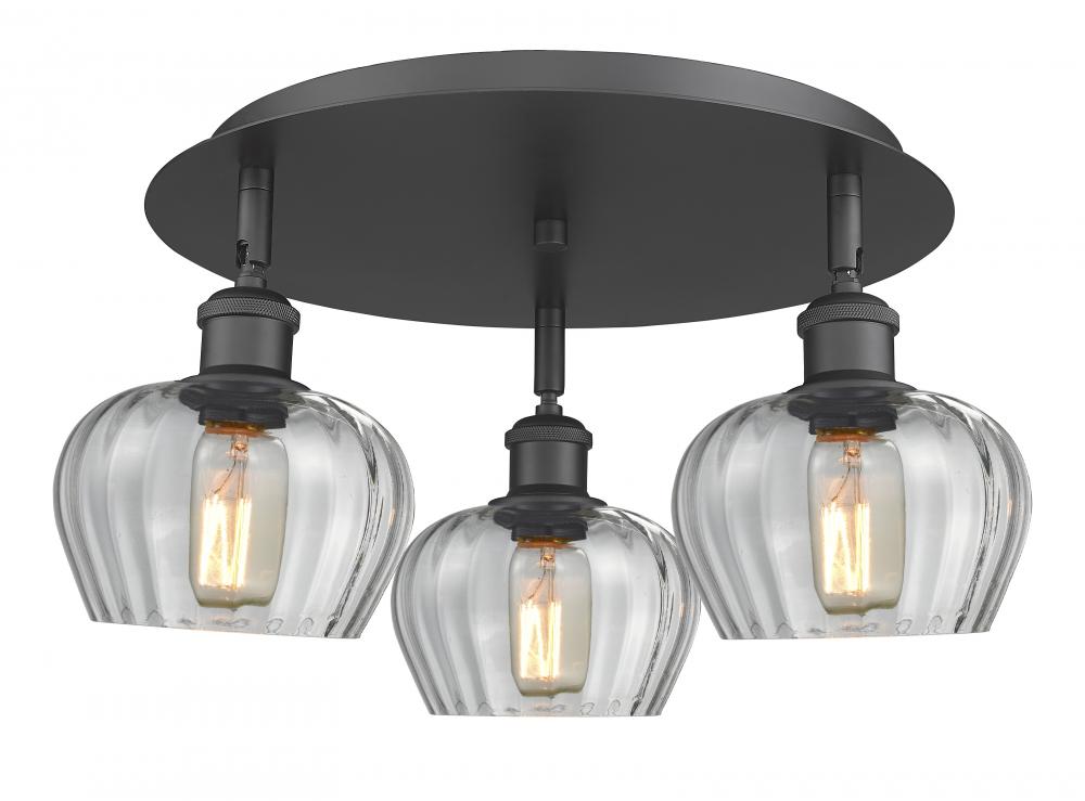 Fenton - 3 Light - 18 inch - Matte Black - Semi-Flush Mount