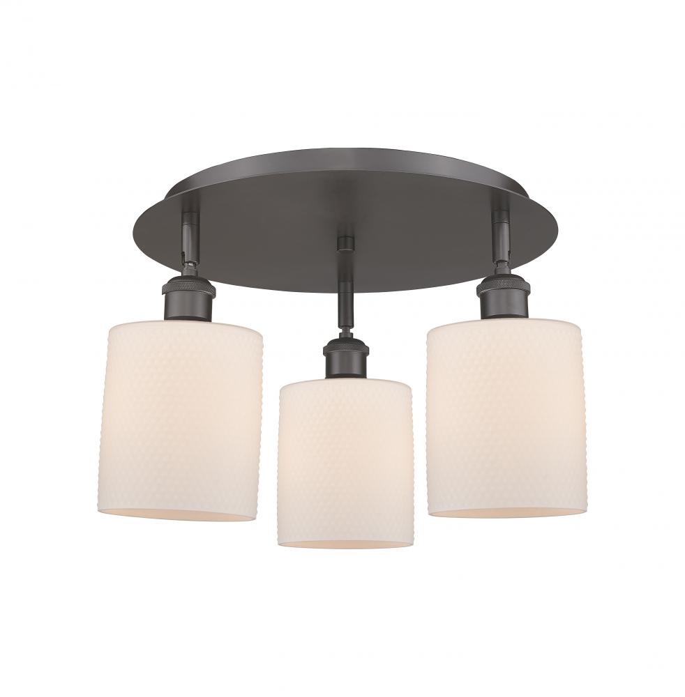 Cobbleskill - 3 Light - 17 inch - Oil Rubbed Bronze - Semi-Flush Mount
