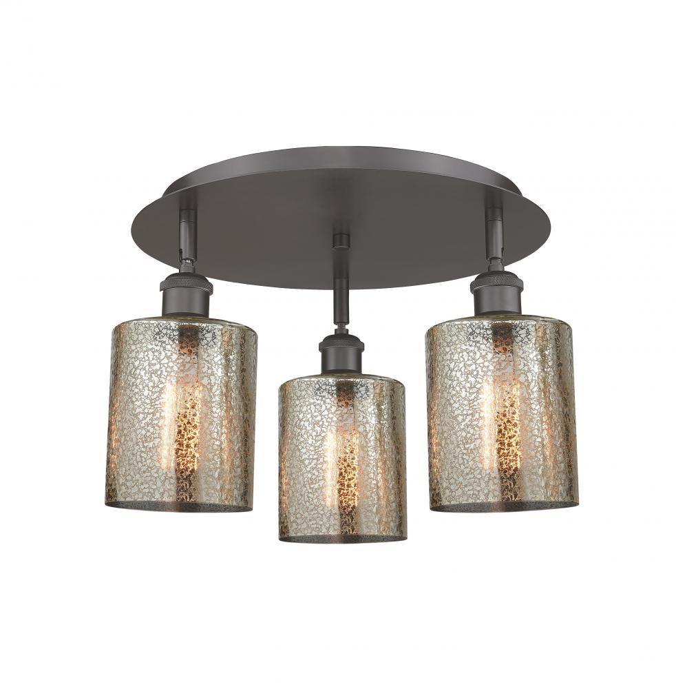 Cobbleskill - 3 Light - 17 inch - Oil Rubbed Bronze - Semi-Flush Mount