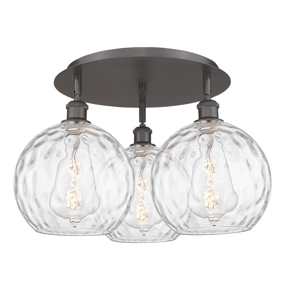 Athens Water Glass - 3 Light - 22 inch - Oil Rubbed Bronze - Semi-Flush Mount