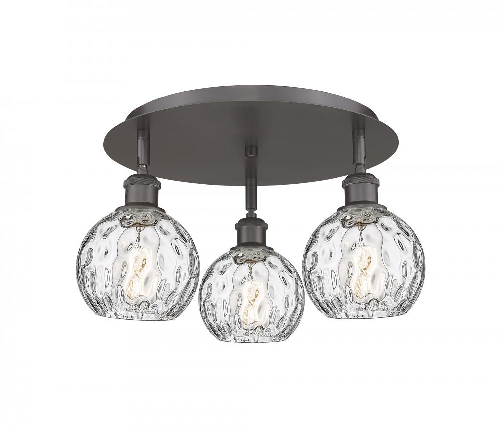 Athens Water Glass - 3 Light - 18 inch - Oil Rubbed Bronze - Semi-Flush Mount
