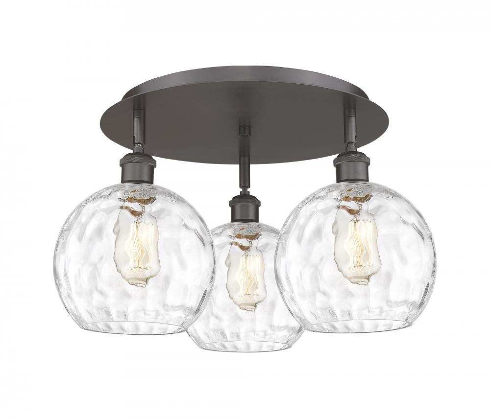 Athens Water Glass - 3 Light - 20 inch - Oil Rubbed Bronze - Semi-Flush Mount