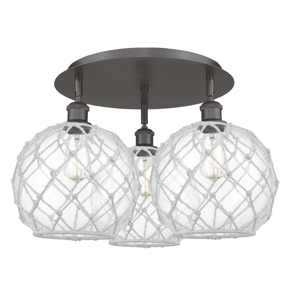 Farmhouse Rope - 3 Light - 22 inch - Oil Rubbed Bronze - Semi-Flush Mount