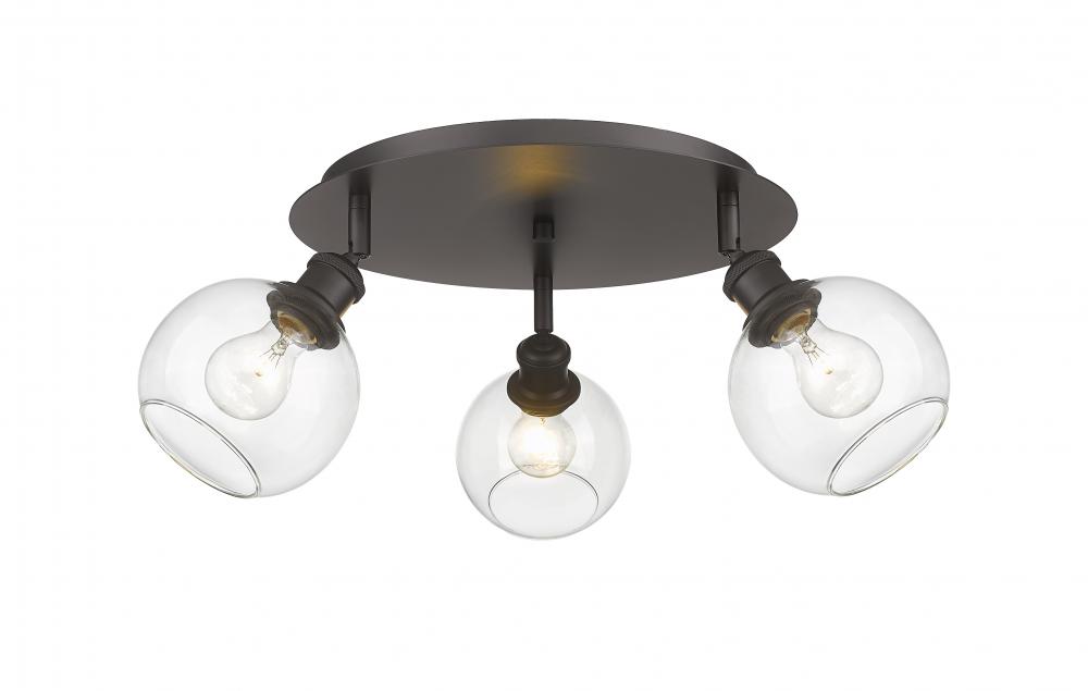 Athens - 3 Light - 18 inch - Oil Rubbed Bronze - Semi-Flush Mount