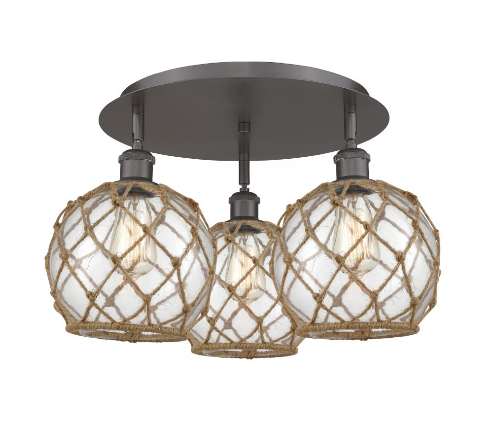 Farmhouse Rope - 3 Light - 20 inch - Oil Rubbed Bronze - Semi-Flush Mount