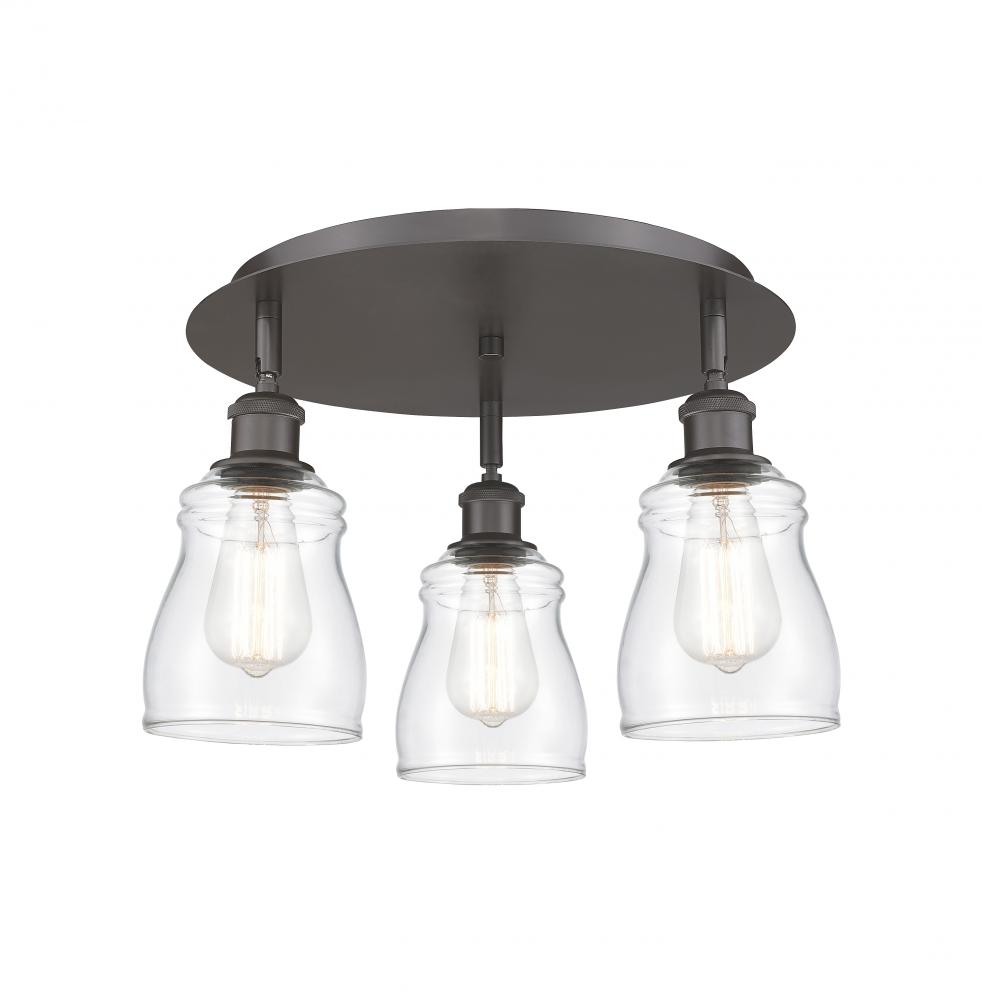 Ellery - 3 Light - 17 inch - Oil Rubbed Bronze - Semi-Flush Mount
