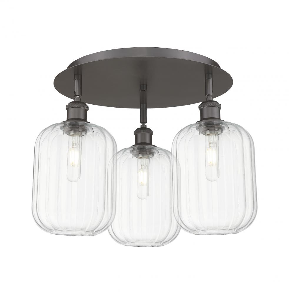 Preston Cylinder - 3 Light - 19 inch - Oil Rubbed Bronze - Semi-Flush Mount