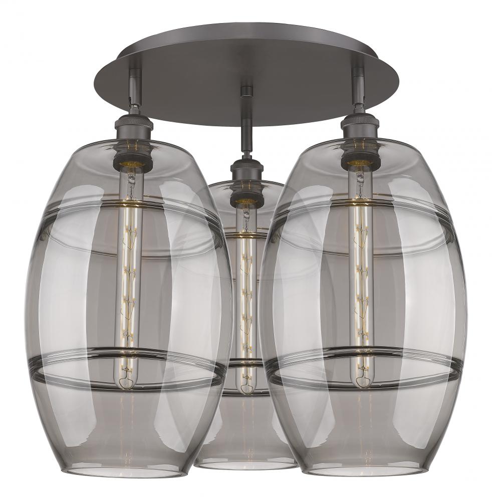 Vaz - 3 Light - 22 inch - Oil Rubbed Bronze - Semi-Flush Mount